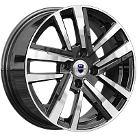 Литые диски Хант (КС1034) 6.000xR15 4x100 DIA67.1 ET45 алмаз черный для Volkswagen Vento