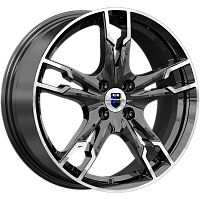 Литые диски Солар (КС875) 7.000xR17 4x100 DIA60.1 ET45 алмаз черный SK для Lada