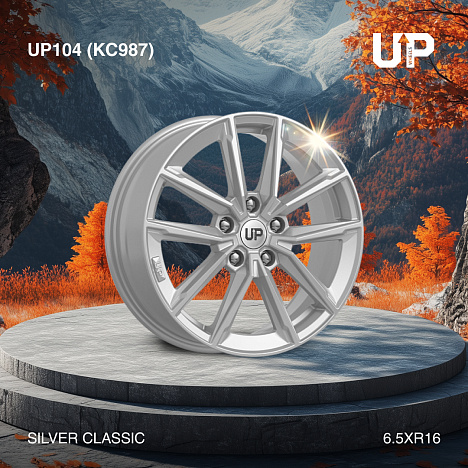 Up104 (КС987) 6.500xR17 5x114.3 DIA64.1 ET45 Silver Classic Up104 (КС987) 6.500xR17 5x114.3 DIA64.1 ET45 Silver Classic