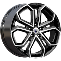 Литые диски Пандора (КС466) 8.500xR19 5x130 DIA84.1 ET38 алмаз черный для Porsche