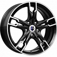 Литые диски Солар (КС875) 7.000xR17 5x114.3 DIA67.1 ET45 алмаз черный SK для KIA